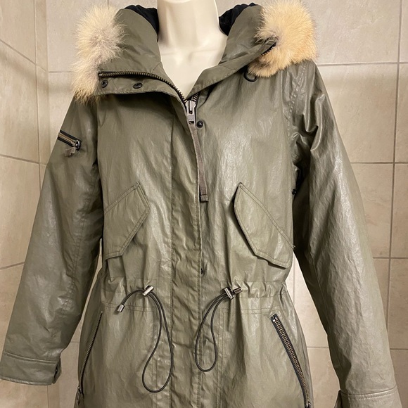 🎉HP🎉  NWT SAM New York Thinsulate parka with natural coyote edged hood, size L - Picture 2 of 16